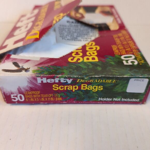 Hefty Degradable Scrap Bags New Open Box Of 26 Bags Vintage 80s Trash Waste - Picture 7 of 8